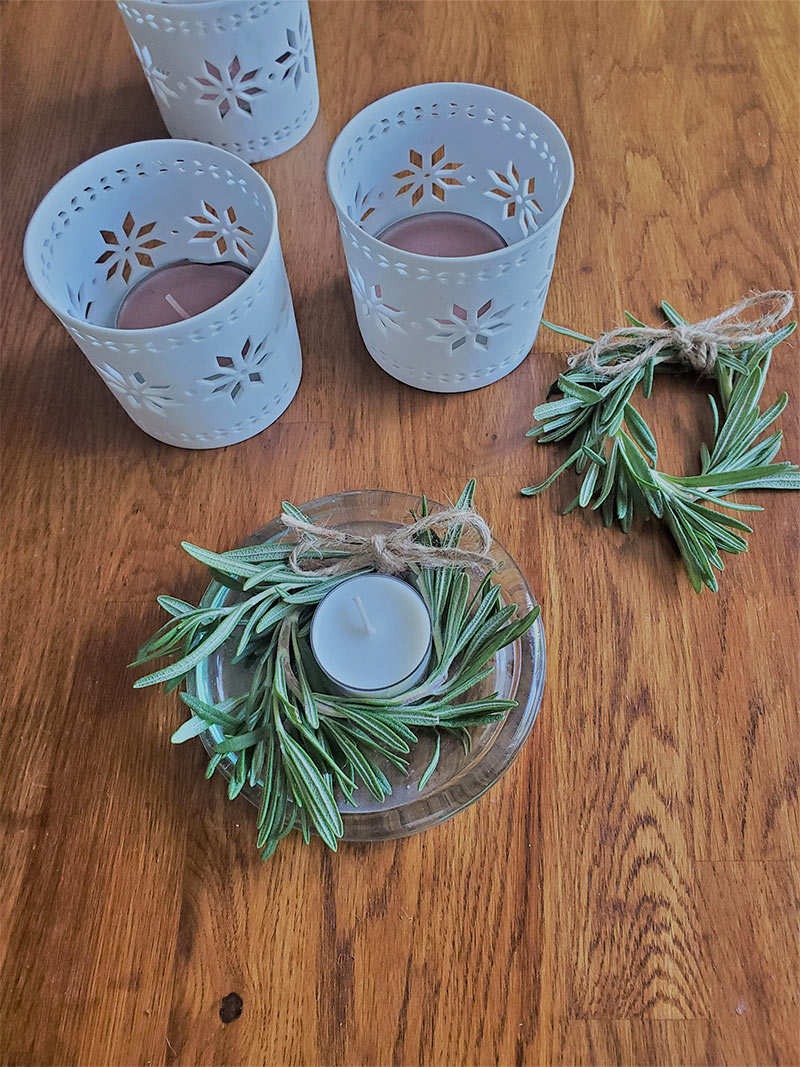 DIY Mini Wreath Candles