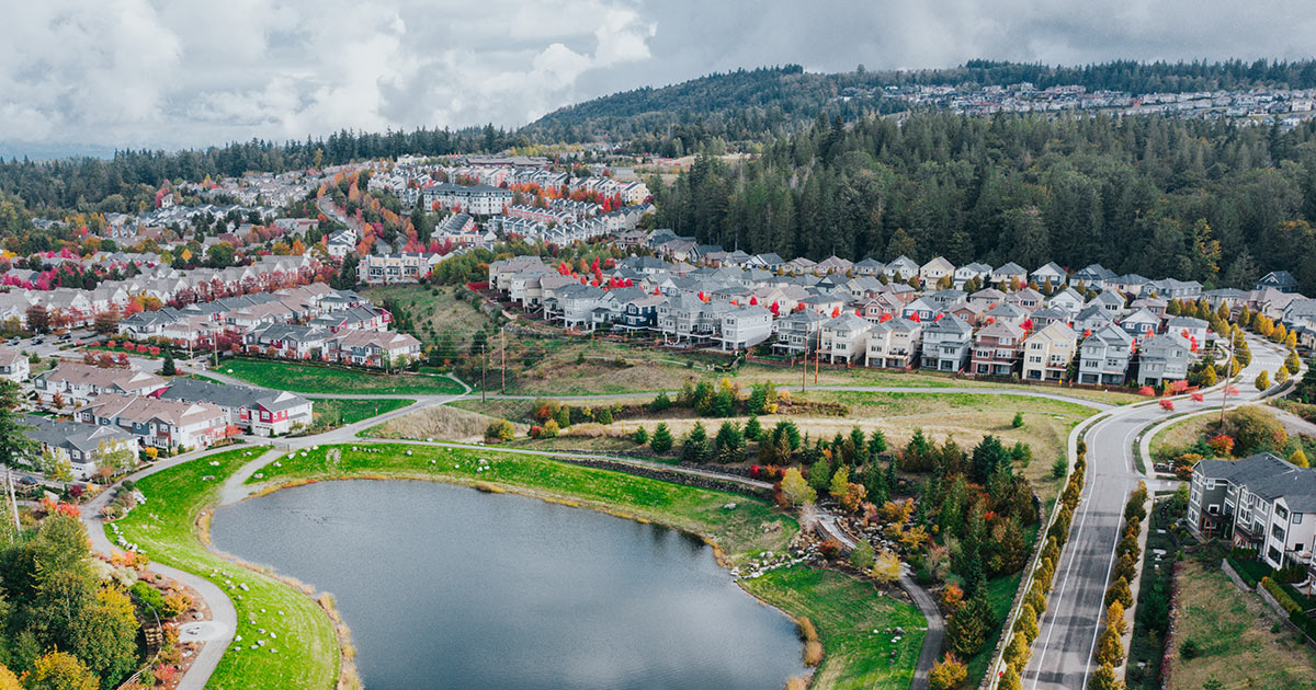 Issaquah Highlands drone aerial shot